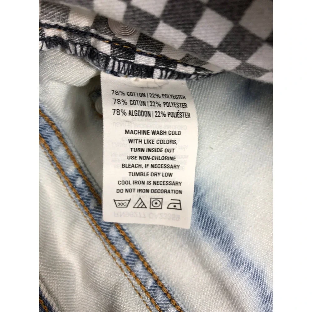 VANS Womens Size 11 Bleached Denim Cutoff Bermuda Shorts Off White Cream